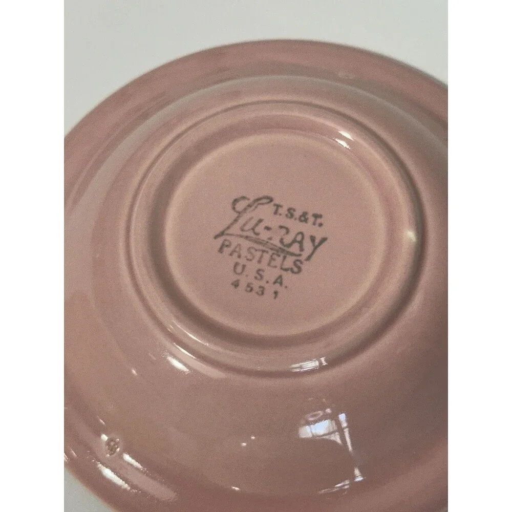 LuRay Pastels Midcentury 5.25” Fruit Dessert Bowls Set of 3 Vintage Pink